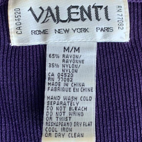 Sweater, EUC, beaded neckline, deep rich purple, 3/4 sleeve, sz Med - Picture 5 of 15